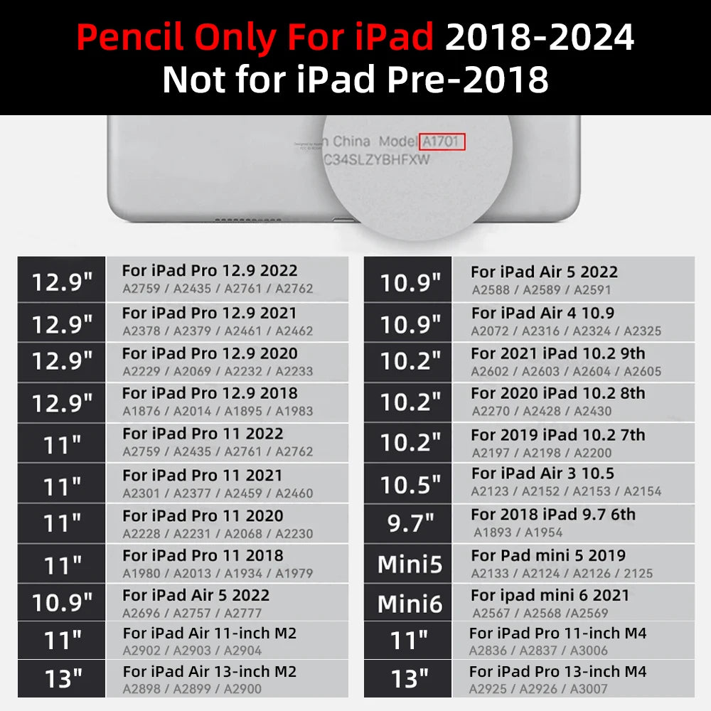 Active Capacitive Stylus Pen – High-Precision, Palm Rejection, & Magnetic iPad Pencil (No Bluetooth Needed!) -    EXCLUSIVE FOR IPAD 2018-2024